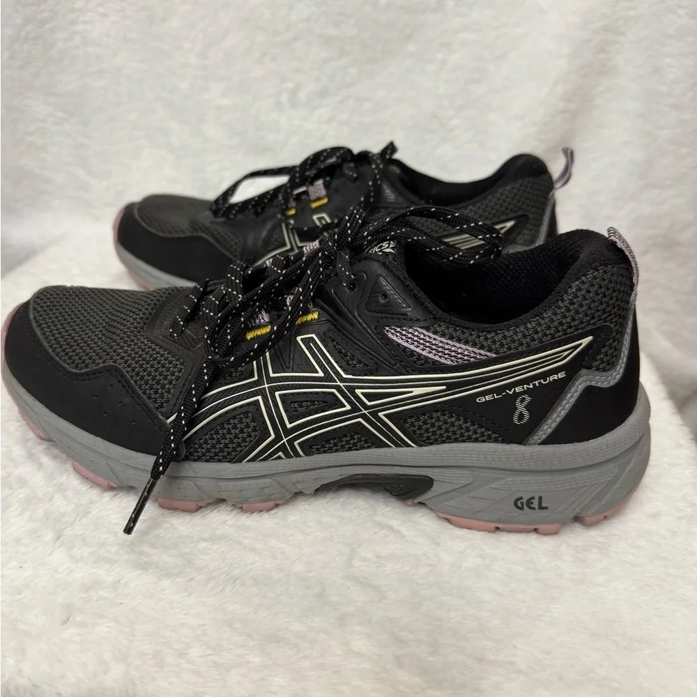 Asics Gel Venture 7 Women's Trail Running Sneaker Black/Purple Size 7 US